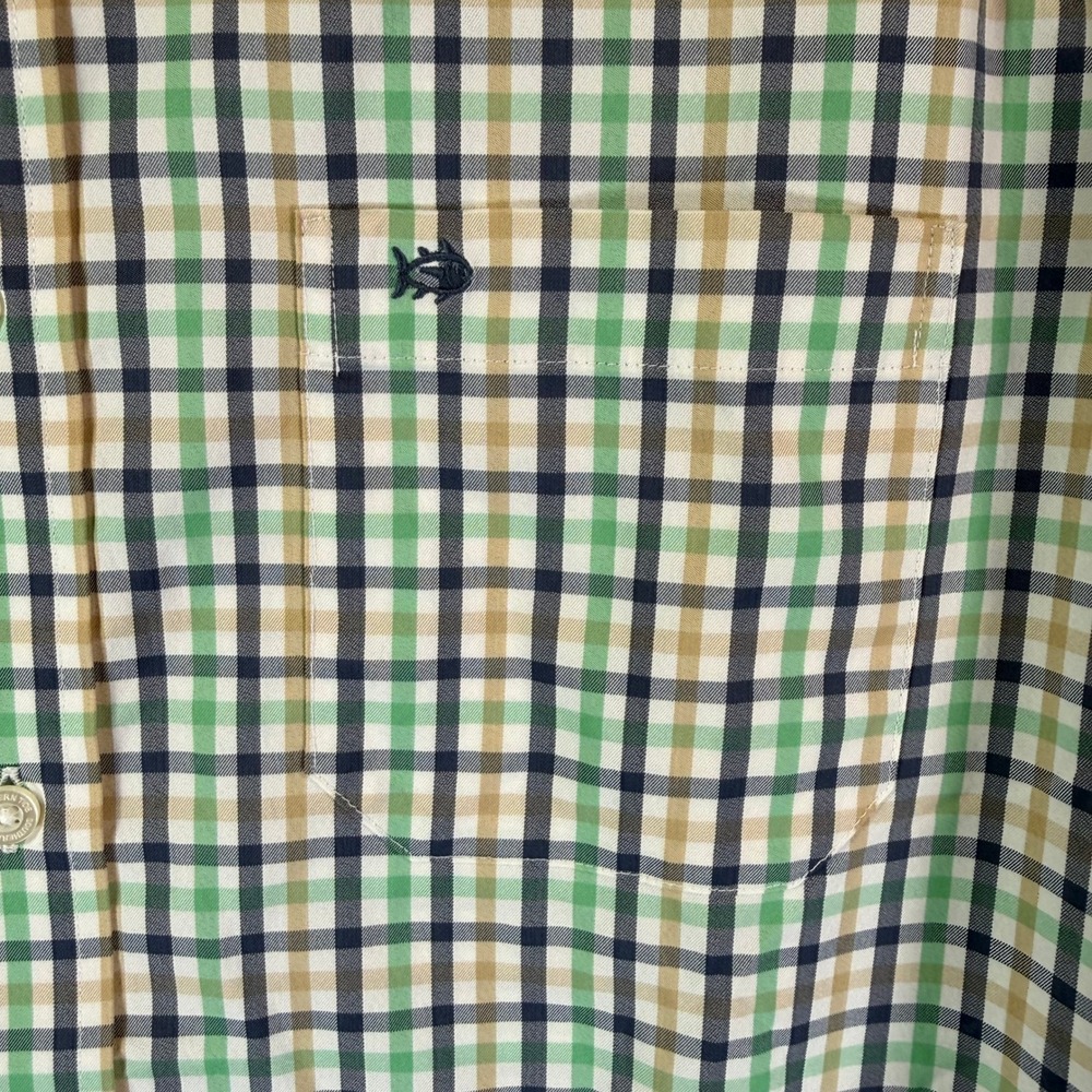Southern Tide Button Down Shirt Mens Medium Green Plaid Performance 11436 - Picture 4 of 10